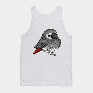 Cute Walking African Grey - Parrot Bird Birb - Chibi Kawaii Anime Tank Top